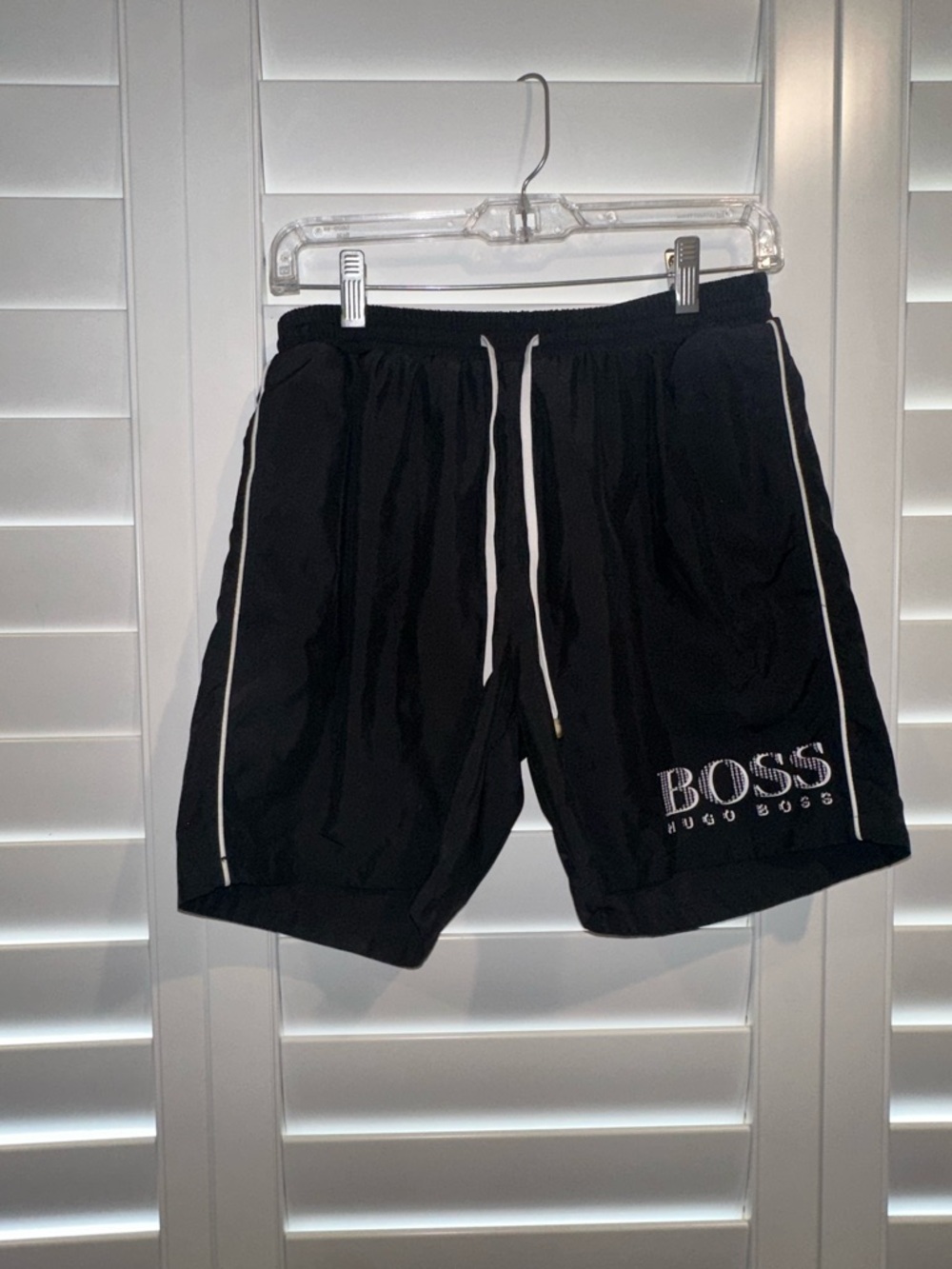 Hugo Boss Black Elastic Waist Athletic Shorts with Subtle Logo